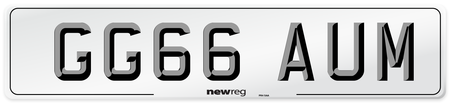 GG66 AUM Number Plate from New Reg
